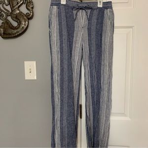 Striped Flowy linen pants
